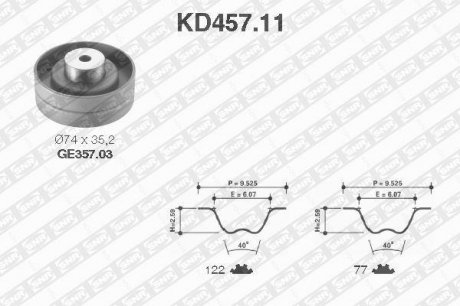 Роликовий модуль натягувача ременя (ролик, ремінь) SNR NTN KD457.11