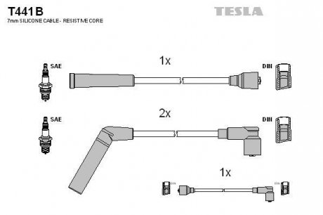 Провода свечные Матиз 0,8 (силикон) BLATNA TESLA T441B