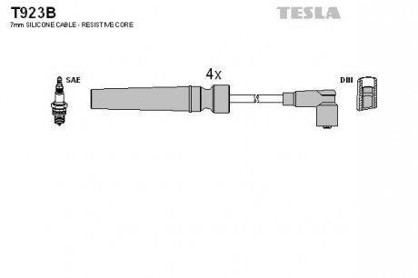 Провода свечные Лачетти 1,6 (силикон) BLATNA TESLA T923B