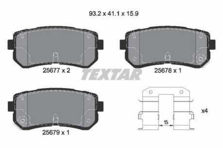 Гальмівні колодки HYUNDAI/KIA Creta/IX20/Kona/Sonata/Optima/Soul "R "10>> TEXTAR 2567701