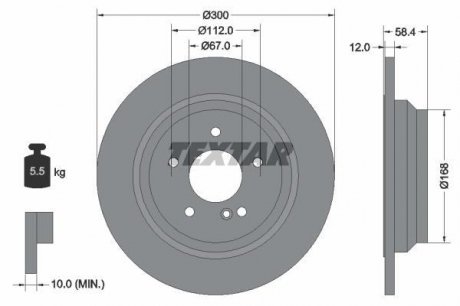 Диск гальмівний MERCEDES S(W221) "R D=300mm "04-13 TEXTAR 92176503