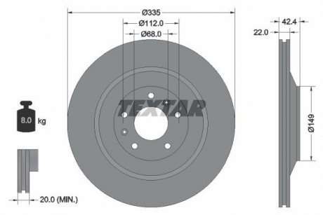 Диск тормозной BENTLEY Continental "R "03-17 TEXTAR 92177005