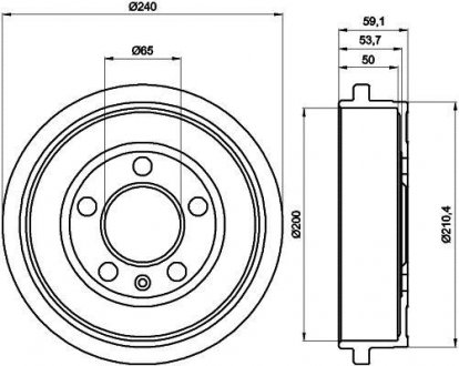 Тормозной барабан SKODA/VW Fabia/Polo &quot;R &quot;97&gt;&gt; TEXTAR 94023800 (фото 1)