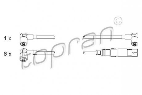 Проволоки высокого напряжения (комплект) TOPRAN / HANS PRIES 107251