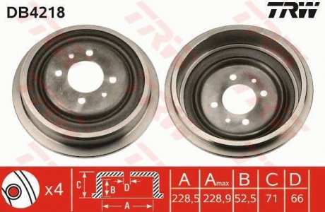 Тормозной барабан TRW DB4218