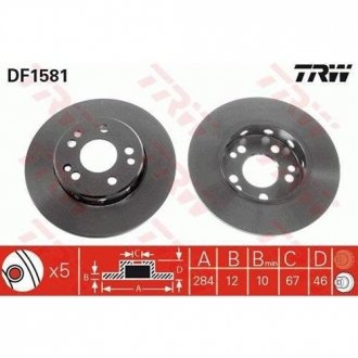 Диск гальмівний (1 шт.) MERCEDES 200/230/250/300/E200/E220/E250 TRW DF1581