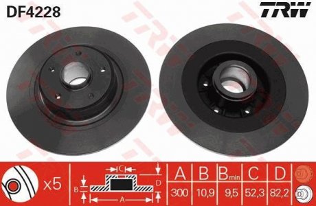 Гальмівний диск TRW DF4228