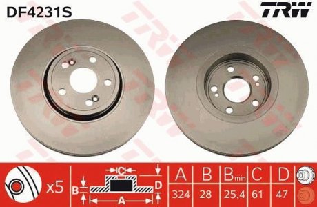 Гальмівний диск TRW DF4231S