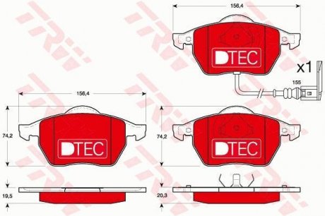 Гальмівні колодки, дискові TRW GDB1403DTE