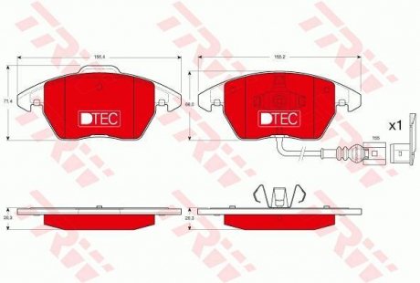 Тормозные колодки, дисковые. TRW GDB1550DTE