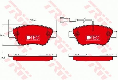 Тормозные колодки, дисковые. TRW GDB1654DTE