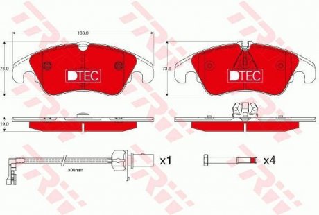 Гальмівні колодки, дискові. TRW GDB1768DTE