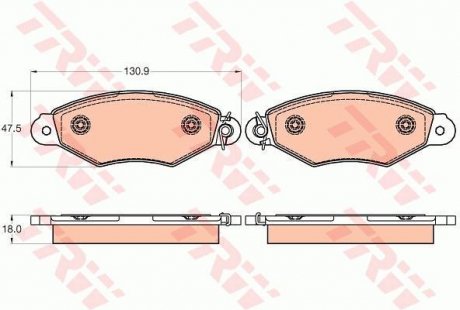 Комплект гальмівних колодок, дискове гальмо TRW GDB2024