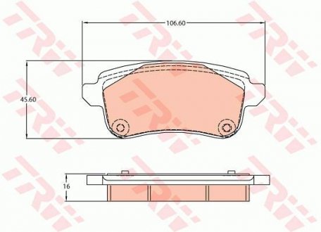 Комплект тормозных колодок, дисковый тормоз TRW GDB2136