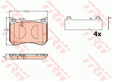 Комплект гальмівних колодок, дискове гальмо TRW GDB2144