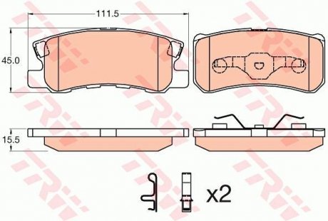 Тормозные колодки, дисковые. TRW GDB3595