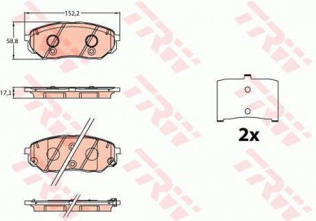 Гальмівні колодки, дискові TRW GDB3638