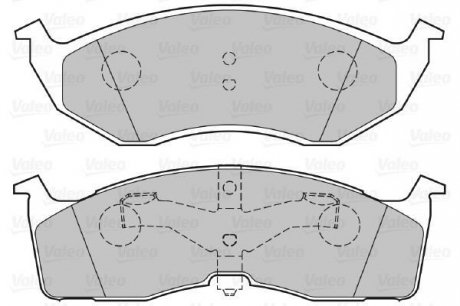 Гальмівні колодки дискові CHRYSLER Vision/Voyager "2,0-3,8 "F "93-01 Valeo 301556 (фото 1)