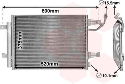 Радиатор кондиционера MITSUBISHI COLT 04- Van Wezel 32005177