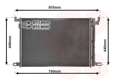 Радиатор кондиционера AUDI A 6 / S 6 (C8) (18-) 40 TDI/ Q7 15+ Van Wezel 58015705 (фото 1)