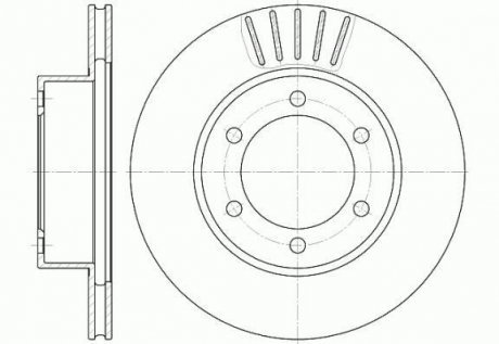 Тормозной диск передний. 4 RUNNER III /LAND CRUISER 90 2.7-3.4 95-02 WOKING D6562.10