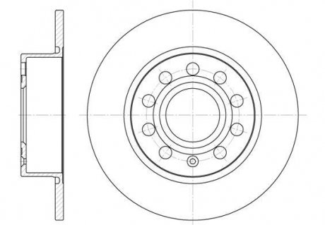 Гальмівний диск задн. A3/Altea/Beetle/Bora/Caddy (04-21) WOKING D6649.00