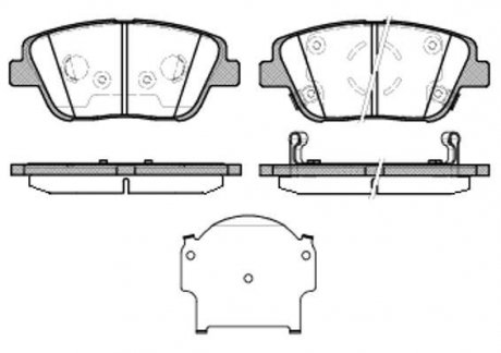 Гальмівні колодки передні HYUNDAI SONATA V (NF) /KIA OPTIMA 2.0 12- WOKING P15233.02