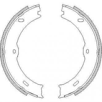 Колодки ручного тормоза, DB209-318 (с пружинками) WOKING Z4746.00