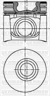 Поршень с кольцами і пальцем CITROEN Jumper 2.8HDI (размер отв. 94.4 / STD) (8140.43S EURO3 / SOFIM Hp TCA EURO3) дизель YENMAK 31-03692-000 (фото 1)