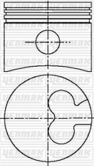 Поршень с кольцами і пальцем (размер отв. 82.50/STD) FORD Escort, Mondeo 1.8TD (RFN / RFK / RVA / RFL / RFA / RFU / RFM / RFS / RF…) YENMAK 31-03777-000 (фото 1)