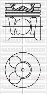 Поршень с кольцами і пальцем (размер отв. 85.00/STD) CITROEN Jumper/Berlingo 2.0HDI 99- (RHR (DW10BTED4) FORD Kuga/Focus/C-Max 2.0TDCi 03- (G6DA/G6DB/G6DD) YENMAK 31-04497-000 (фото 1)