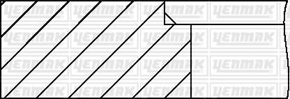 Комплект поршневих кілець VW LT 2.5TDI (81.51/0.5) (2.5/2/3) YENMAK 91-09318-050