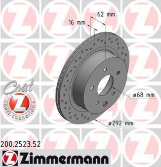 Диск тормозной ZIMMERMANN 200.2523.52