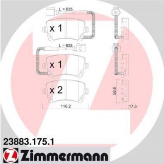 Тормозные колодки дисковые ZIMMERMANN 238831751