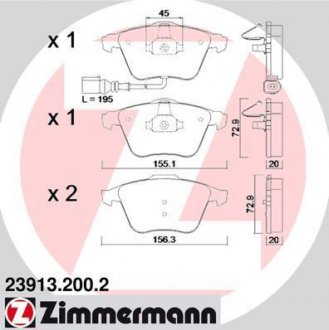 Колодки тормозные ZIMMERMANN 23913.200.2