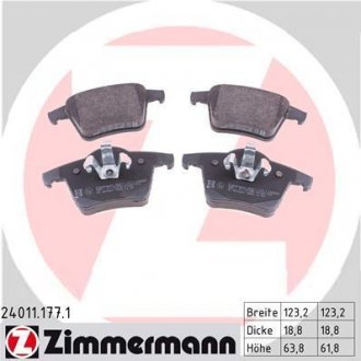 Колодки тормозные дисковые ZIMMERMANN 24011.177.1