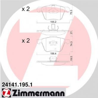 Колодки тормозные ZIMMERMANN 24141.195.1