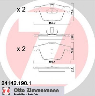 Колодки тормозные ZIMMERMANN 24142.190.1