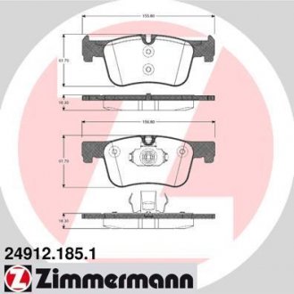 Тормозные колодки дисковые ZIMMERMANN 249121851