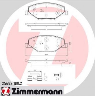 Колодки тормозные передние skoda fabia 12-16d 0107- ZIMMERMANN 256821802