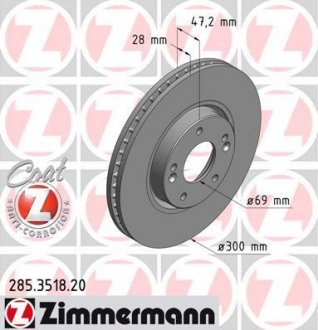 Диск гальмівний ZIMMERMANN 285351820