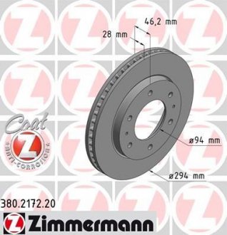 Диск гальмівний ZIMMERMANN 380217220