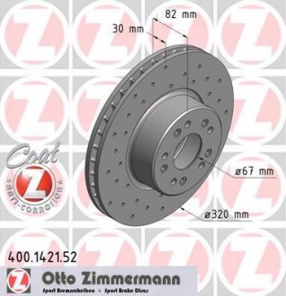 Диск гальмівний ZIMMERMANN 400.1421.52