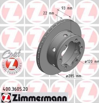 Диск тормозной ZIMMERMANN 400.3605.20