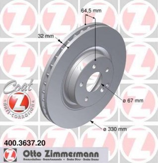 Диск тормозов перед DB CLS-Klasse Coupe 04- (33x32) ZIMMERMANN 400363720