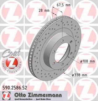 Диск гальмівний ZIMMERMANN 590258652